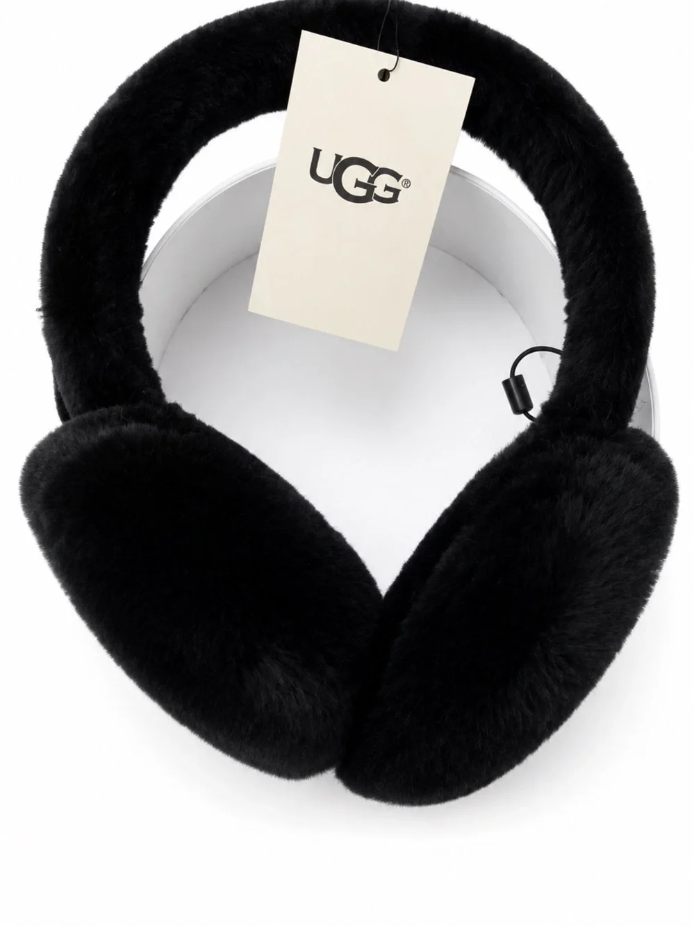 UGG Black faux fur earmuffs.
